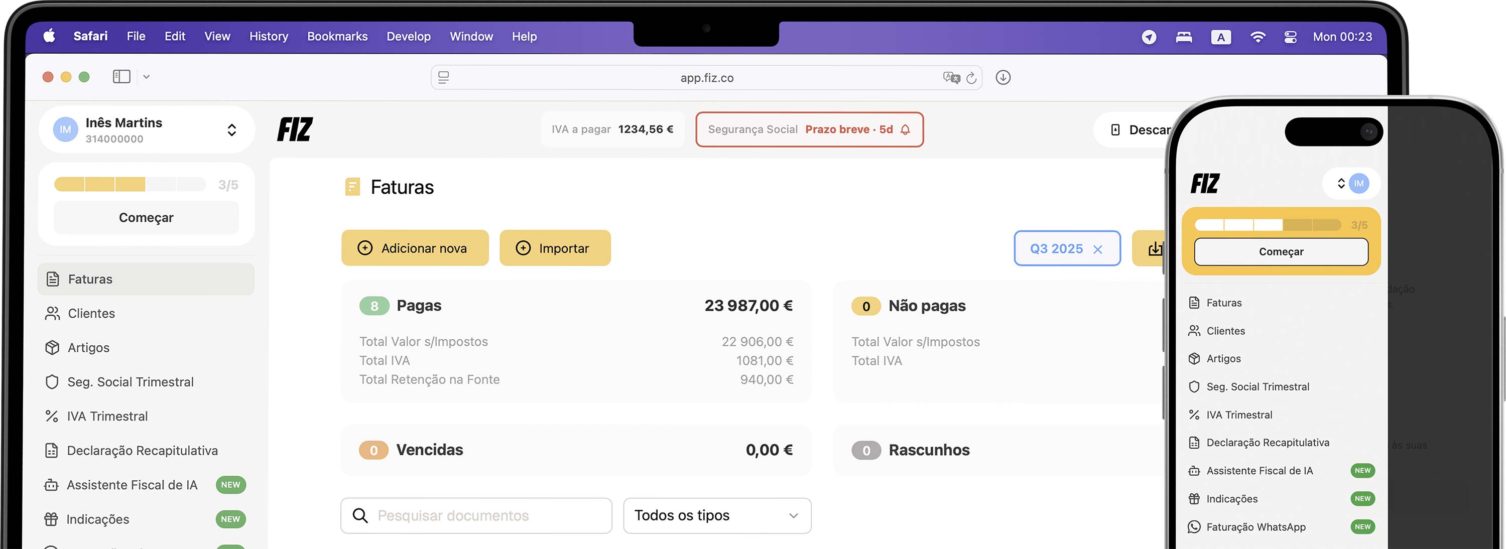 FIZ App Desktop & Mobile